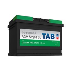 Автомобильный аккумулятор TAB AGM 70R+ L3 278x175x190 760А
